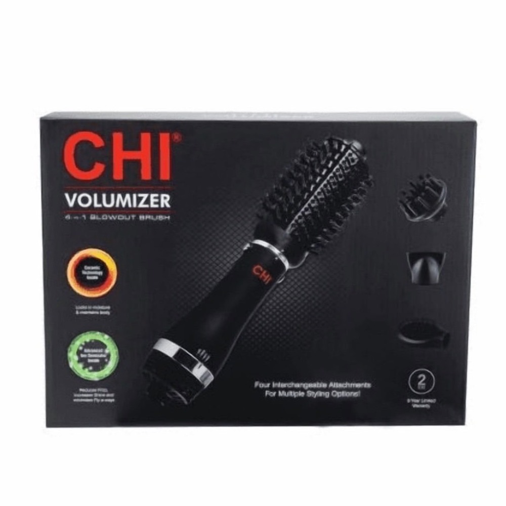 CHI Volumizer 4-in-1 Blowout Brush Ceramic Ionic Hair Dryer Multi-Styler Black